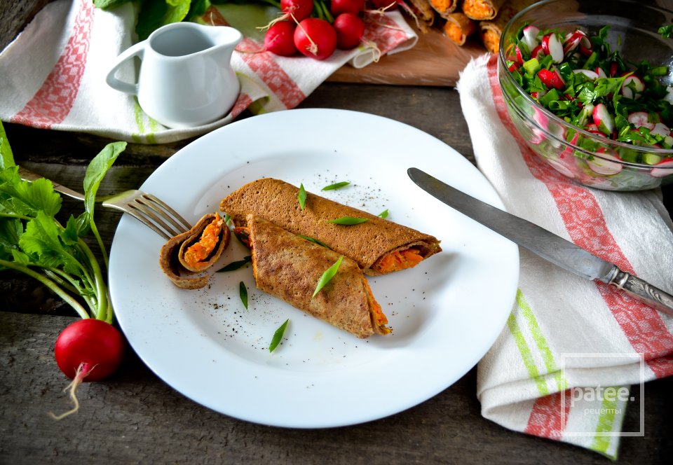 Печеночные блинчики с начинкой из моркови - Шаг 19