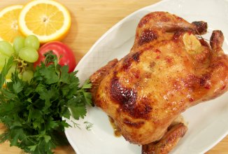 Курица с карамелизованными овощами