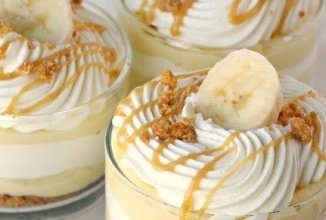 Бананово-карамельный десерт с кремом