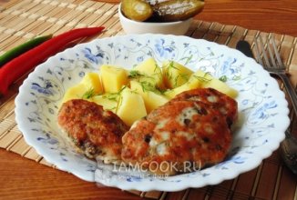 Котлеты из индейки с грибами и укропом