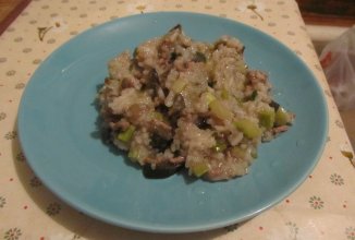 Ризотто с фаршем и овощами.