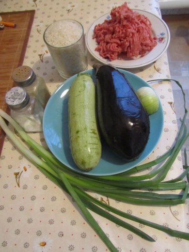 Ризотто с фаршем и овощами. - Шаг 1