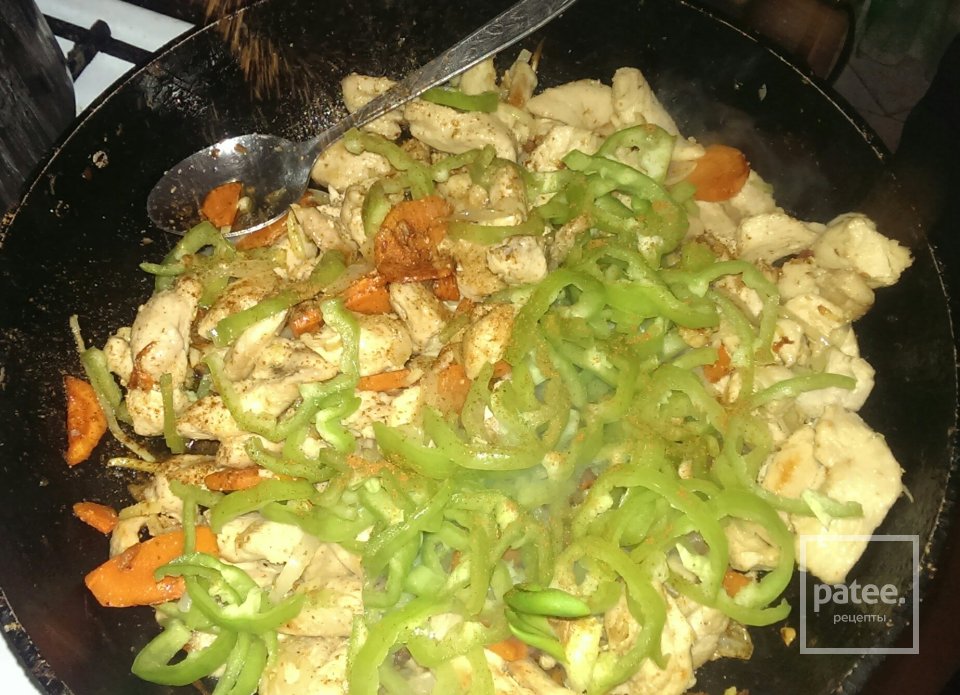 Спагетти с овощами и мясом - Шаг 6