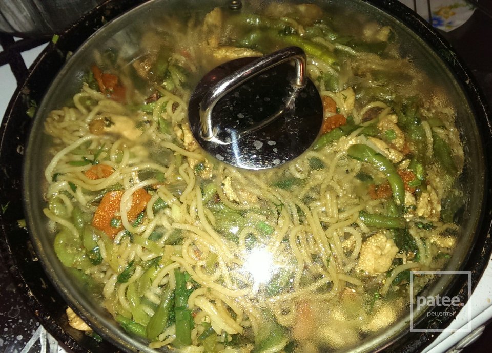 Спагетти с овощами и мясом - Шаг 9