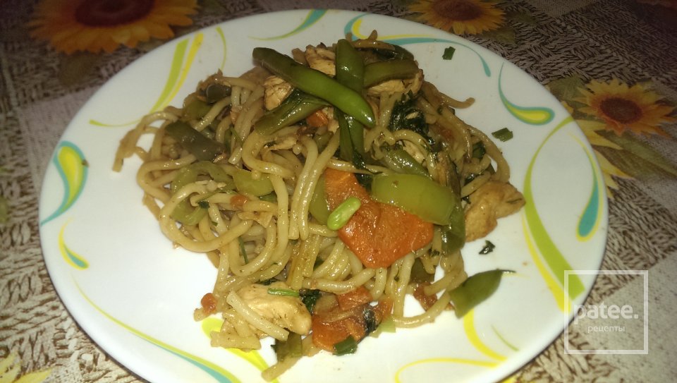 Спагетти с овощами и мясом - Шаг 10