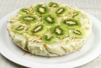 Йогуртовый низкокалорийный торт с киви и бананом😍