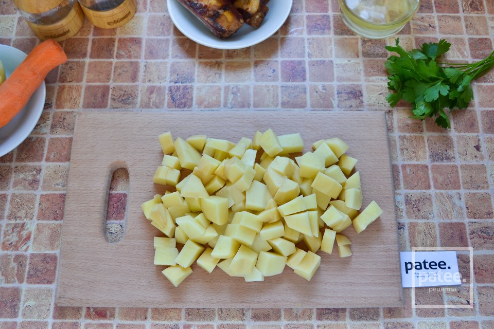 Гороховый суп с копчеными ребрышками - Шаг 5