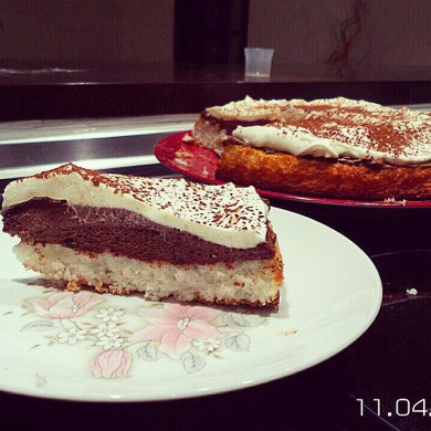 Трехслойный торт с шоколадом и кокосом. - Шаг 4