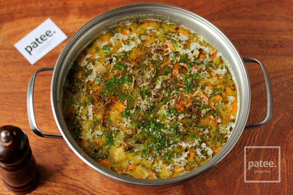 Сырный суп с курицей и щавелем - Шаг 16