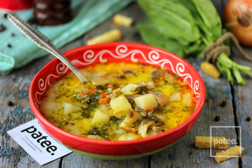 Сырный суп с курицей и щавелем - Шаг 17