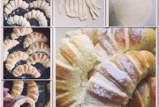 Булочка с вареной сгущенкой