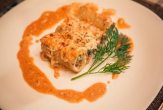 Макароны начиненные куриным фаршем