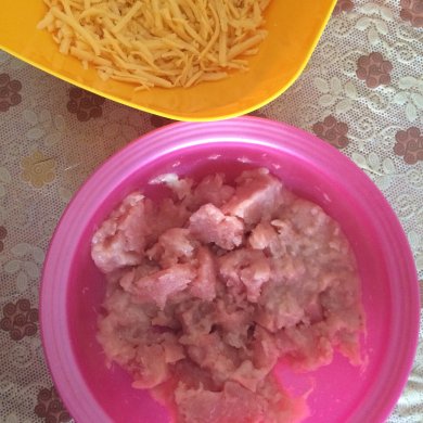 Оладья из куриного фарша. - Шаг 1