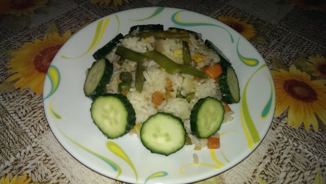 Блюда для веганов: Рис с овощами