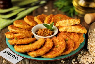 Икорные оладьи с овсяными хлопьями