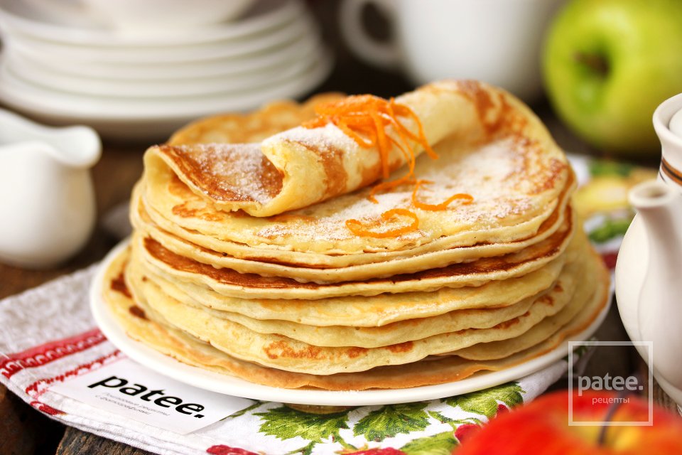 Апельсиновые блины с яблоком - Шаг 10