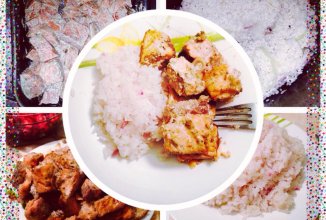 Семга с рисом на гарнир.