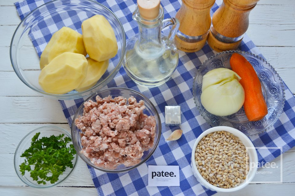 Суп из перловки с фрикадельками - Шаг 1