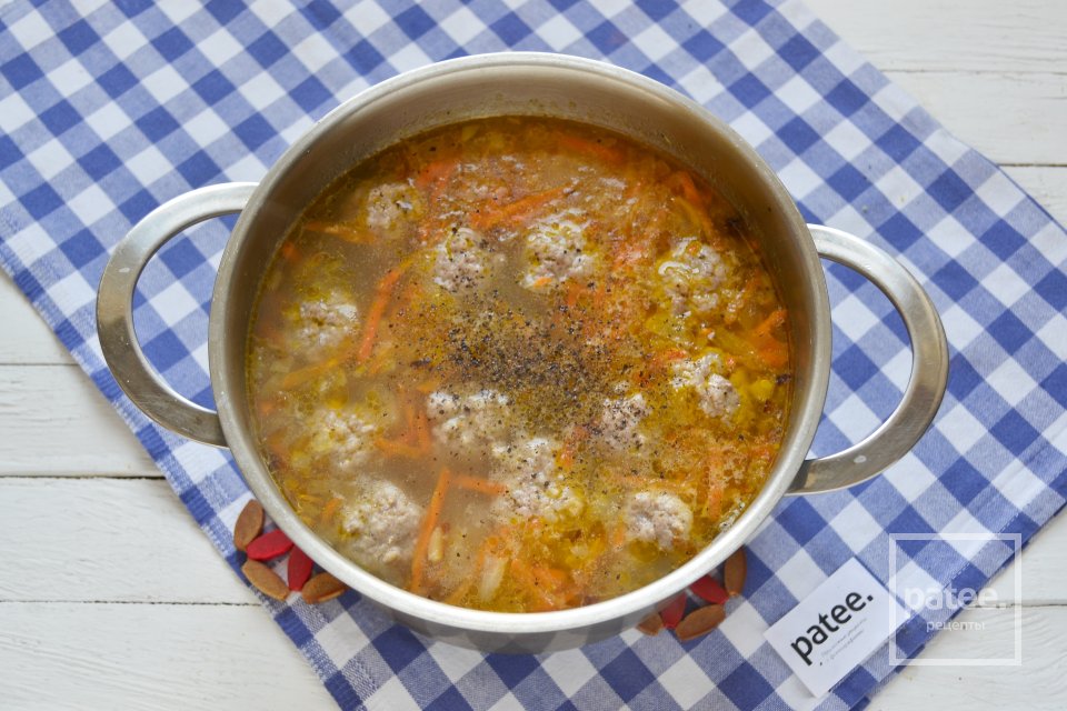 Суп из перловки с фрикадельками - Шаг 16