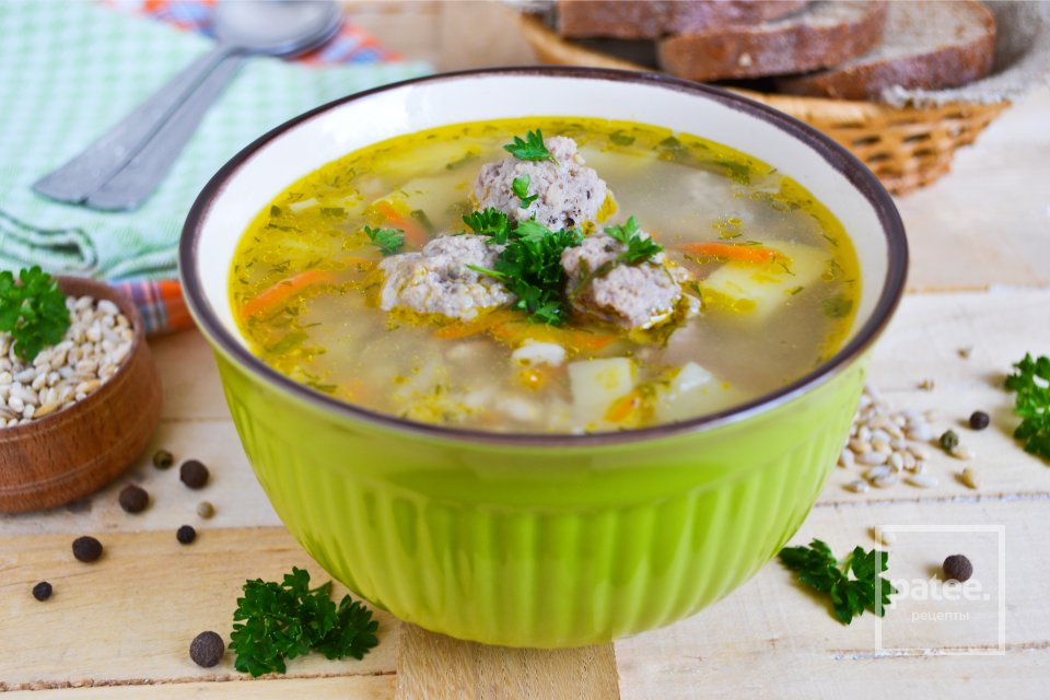 Суп из перловки с фрикадельками - Шаг 18