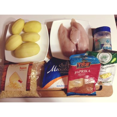 Картофель с курицей запеченный под сыром - Шаг 1