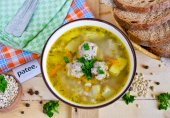 Суп из перловки с фрикадельками