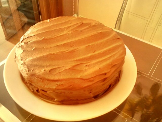 Бисквитный торт на сковороде