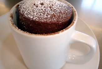 Шоколадно-кофейный кекс в микроволновке