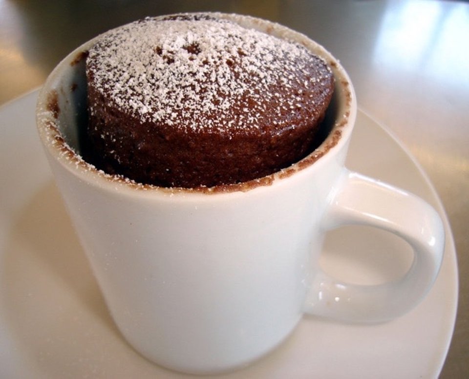 Шоколадно-кофейный кекс в микроволновке