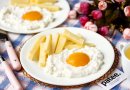 Оригинальный десерт Яичница с картошкой фри