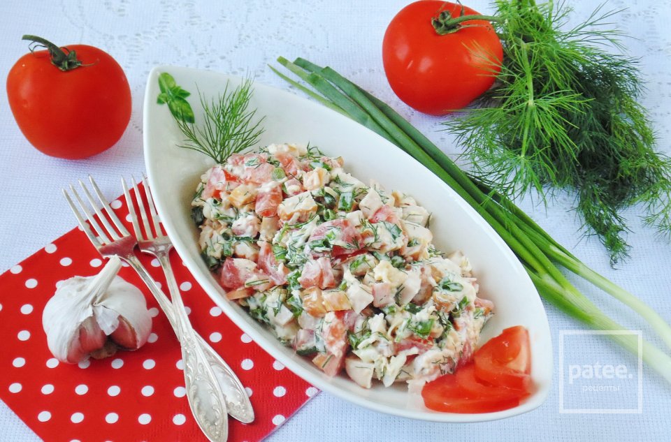 Салат с копченой курицей и помидорами - Шаг 12