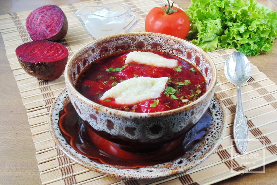 Горячий свекольник с галушками - Шаг 15