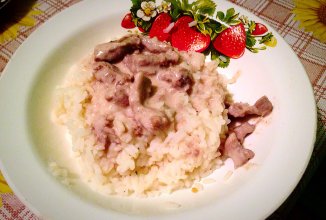 Бефстроганов с рисом