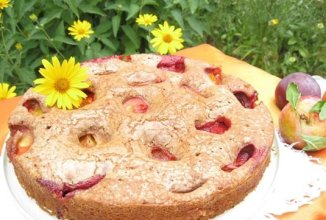 Сливовый пирог с шоколадом