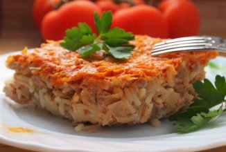 Мясная запеканка с овощами