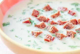 Грибной суп-пюре с сыром и сухариками🍵