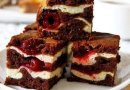 Брауни с творогом и вишней