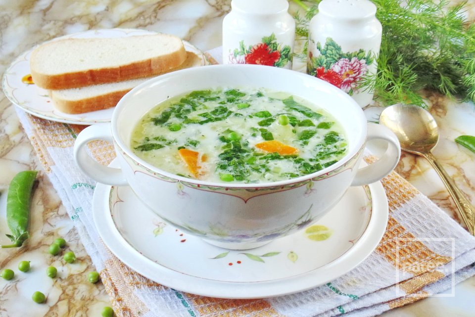 Суп со шпинатом и зеленым горошком - Шаг 14