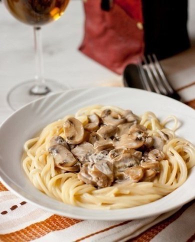 Спагетти со сливочно-грибным соусом. - Шаг 4