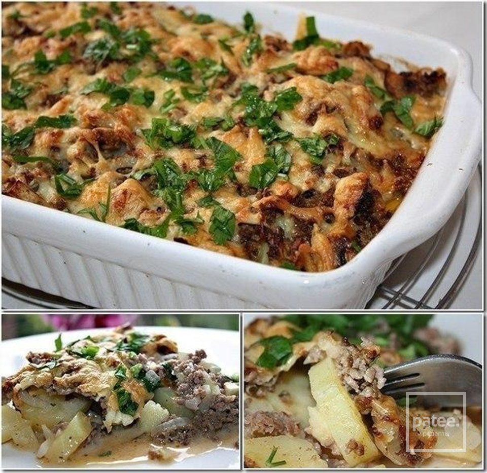 Картофельная запеканка с фаршем и грибами - Шаг 5
