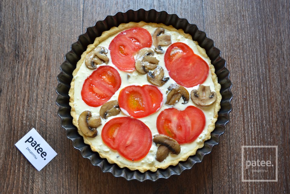 Киш с адыгейским сыром и шампиньонами - Шаг 16