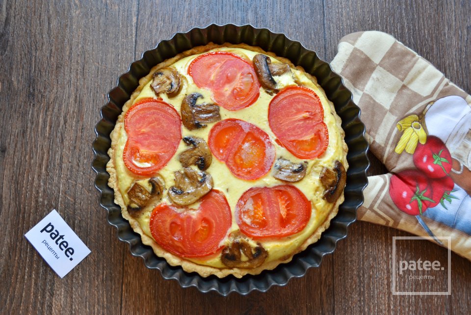 Киш с адыгейским сыром и шампиньонами - Шаг 17