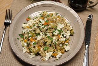 Перлотто с овощами и адыгейским сыром