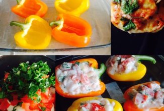 Фаршированный перец с кусочками куриного филе