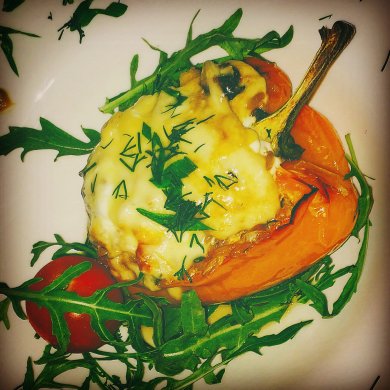 Перец фаршированный овощами и рисом, под сырной корочкой! - Шаг 9