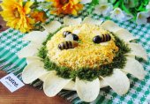 Салат Подсолнух с сардиной