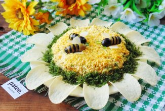 Салат Подсолнух с сардиной