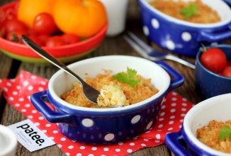 Крамбл из кабачков с творогом и пармезаном