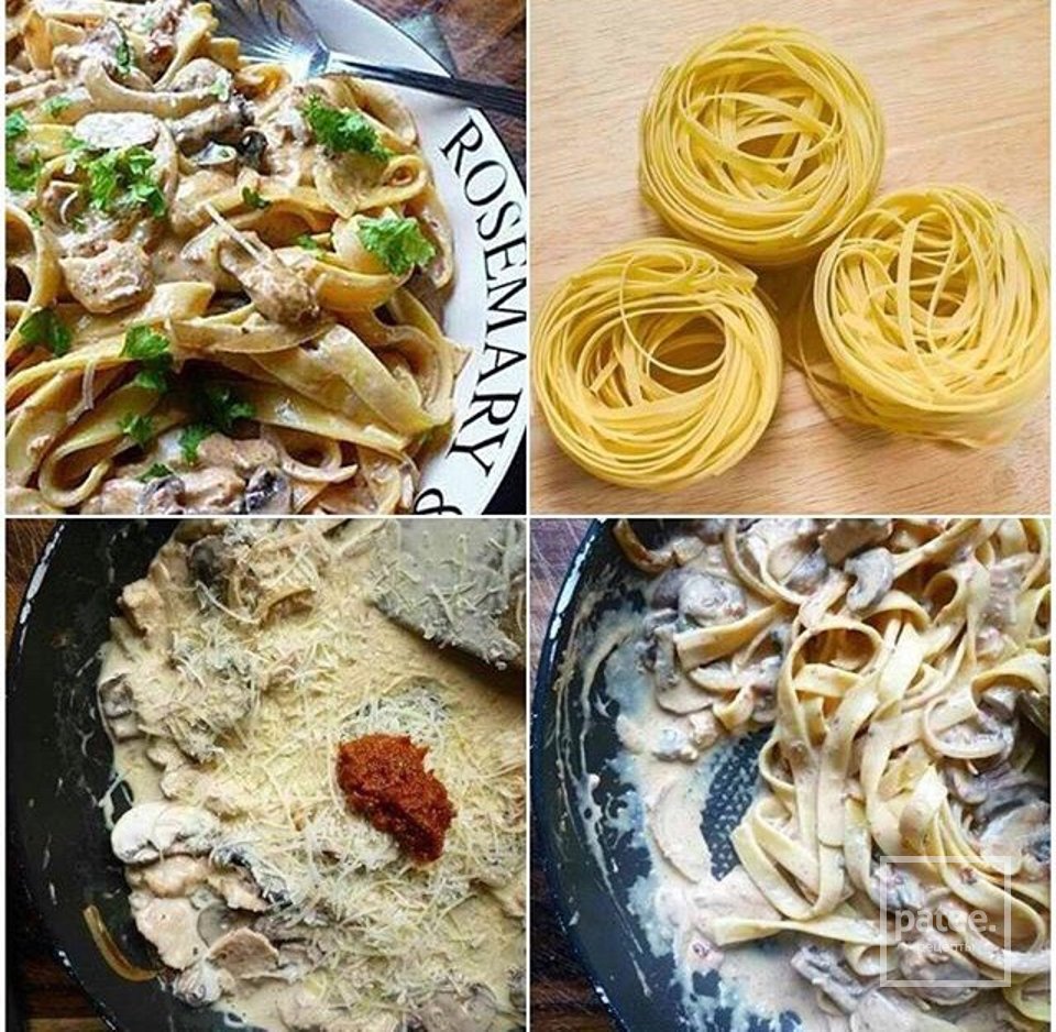 Паста тальятелле с соусом из курицы и грибов - Шаг 1