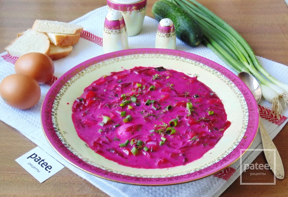 Окрошка на курином бульоне со свёклой - Шаг 15